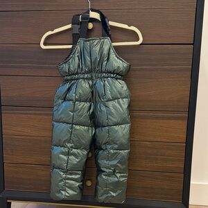 Moncler Metallic Green Puffer Snowsuit Set Ski Collection